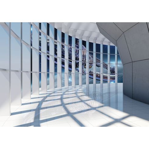 3D Tunel Korytarz Okno Kosmos