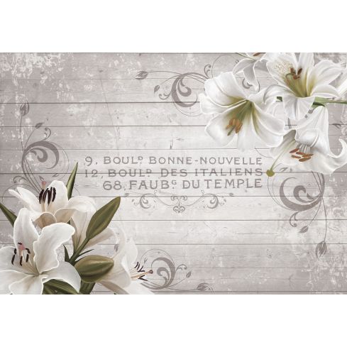 Vintage Ornamenty Lilie Na Deskach