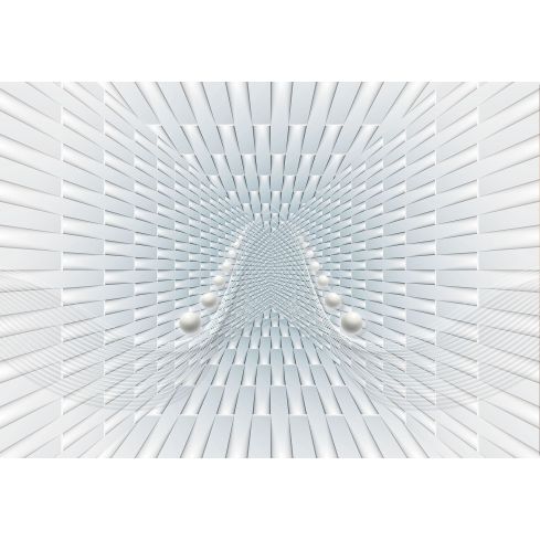 Abstrakcja 3D Tunel Biały Kule