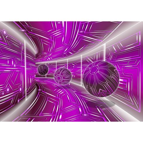 Abstrakcja 3D Fiolet Tunel Kule