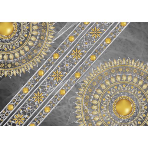 Abstrakcja Mandala Złoto Ornamenty Grafit