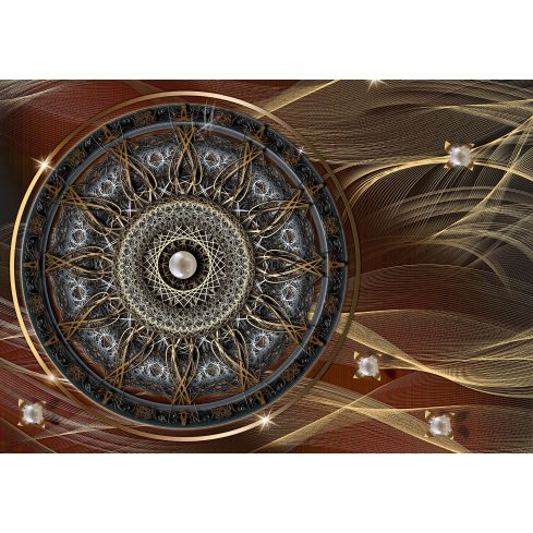 Abstrakcja Mandala Złoto Ornamenty Diamenty