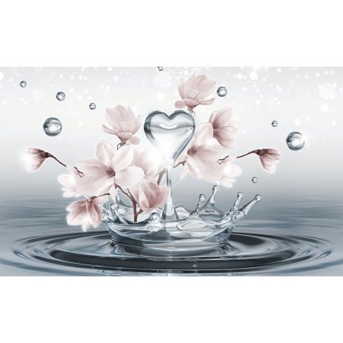Abstrakcja 3D Magnolia Krople Wody