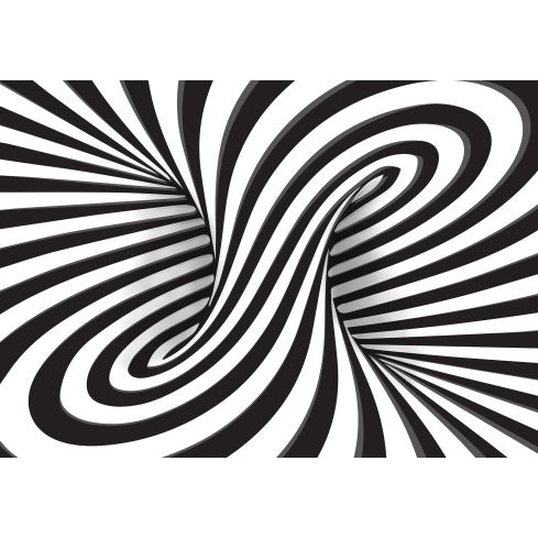 Abstrakcja 3D Czarno-Biały Wir