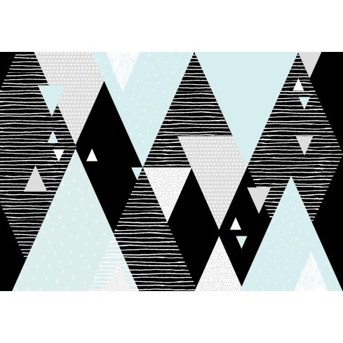 Abstrakcja Geometryczna Trójkąty Czarno-Niebieskie