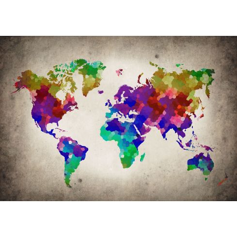 Mapa Świata Kolorowa Tęczowa Struktura