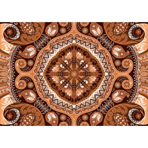 Abstrakcja Ornamenty Mandala Folklor Pomarańczowa