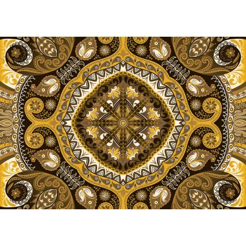 Abstrakcja Ornamenty Mandala Folklor Żółta