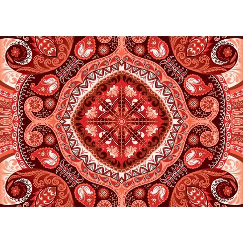 Abstrakcja Ornamenty Mandala Folklor Czerwona