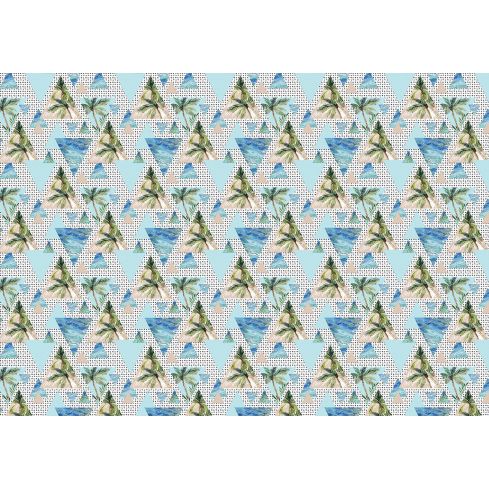 Abstrakcja Geometryczna Trójkąty Palmy Boho