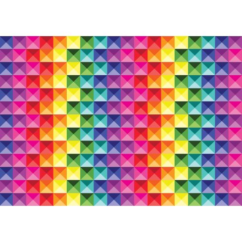 Abstrakcja Geometryczna Kostki 3D Tęcza