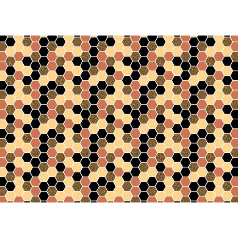 Abstrakcja Geometryczna Brązowe Heksagony Kafelki