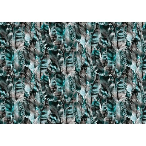 Styl Boho Abstrakcja Turkusowe Pióra