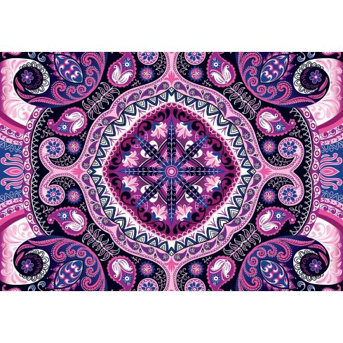 Abstrakcja Ornamenty Fioletowa Mozaika Mandala