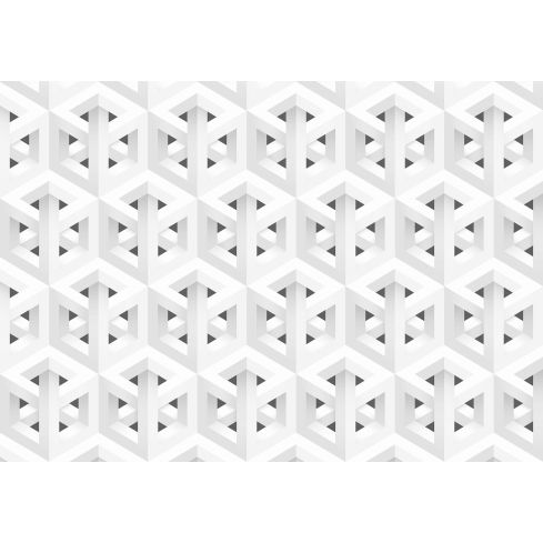 Abstrakcja Geometryczna 3D Białe Heksagony