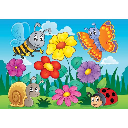 Dla Dzieci Zwierzęta Kolorowa Łąka Motyl