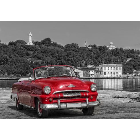 Auto Retro Czewrone Cuba Havanna