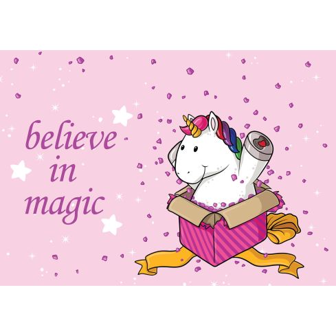 Dla Dzieci Dziewczynka Jednorożec Róż Tęcza