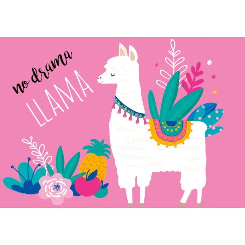 Dla Dzieci Dziewczynka Lama Różowa Kwiatki