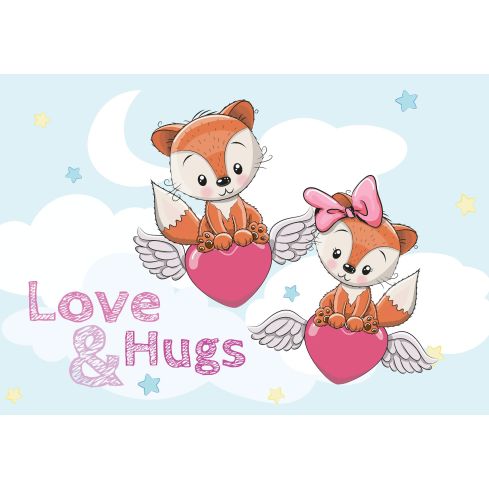 Dla Dzieci Dziewczynka Liski Niebo Serca