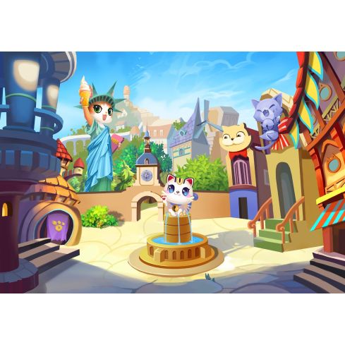 Dla Dzieci Zwierzęta Bajka Koty Miasteczko