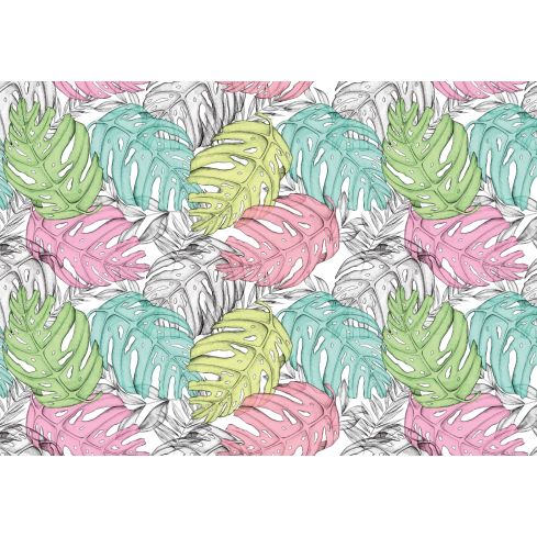 Natura Liście Pastelowa Monstera Ilustracja