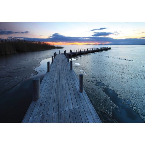 Krajobraz Natury Zachód Słońca Pomost