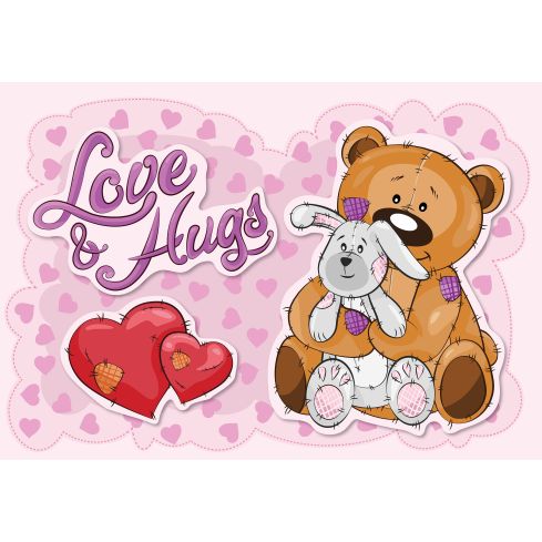 Dla Dzieci Dziewczynka Miś Króliczek Love