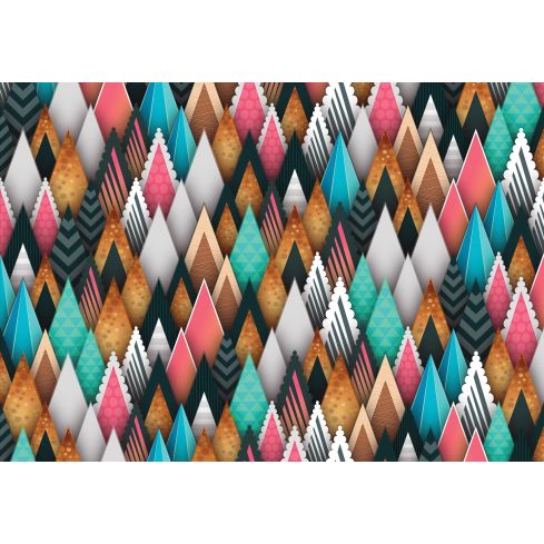 Abstrakcja Geometryczna Trójkąty 3D Kolorowe