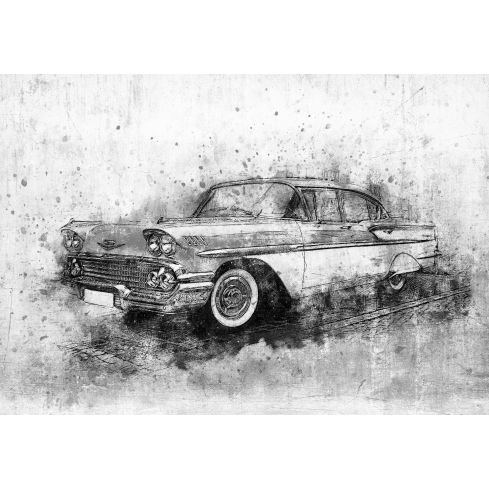 Transport Auto Retro Beton Akwarela