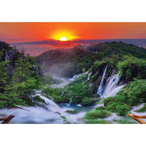 Krajobraz Wodospady Zachód Słońca Amazonia Dżungla