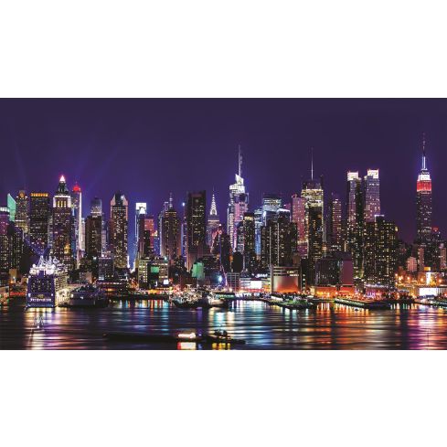 Miasto Nocą Metropolia Wieżowce Panorama