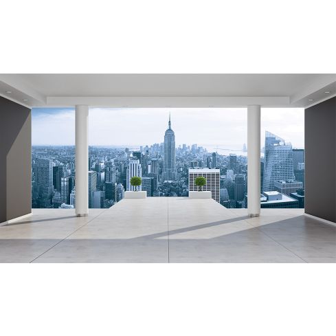 3D Okno Loft Widok na Miasto