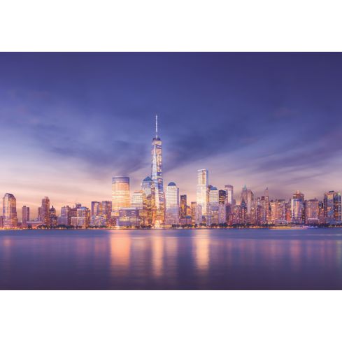 Krajobrazy Miasto Nowy Jork Wieżowce Zachód Słońca