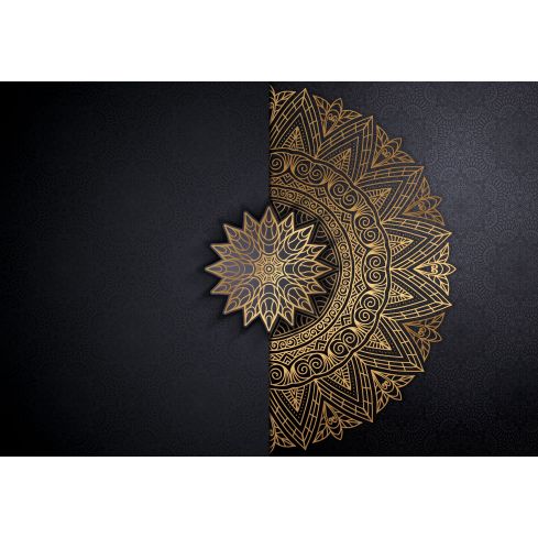 Styl Boho Złoto Grafitowa Mandala