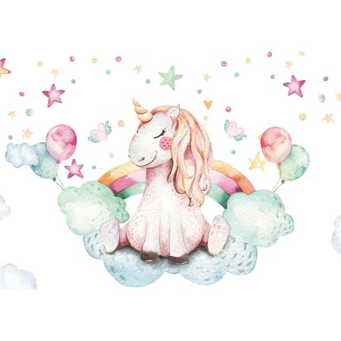 Dla Dzieci Dziewczynka Pastelowy Jednorożec Akwarele