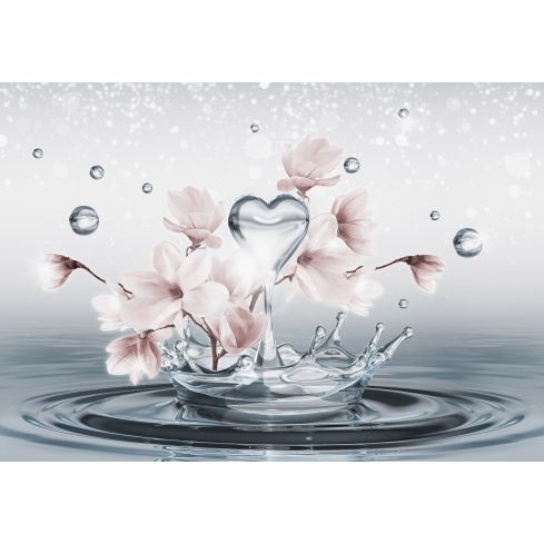 14004 - Abstrakcja 3D Magnolia Krople Wody