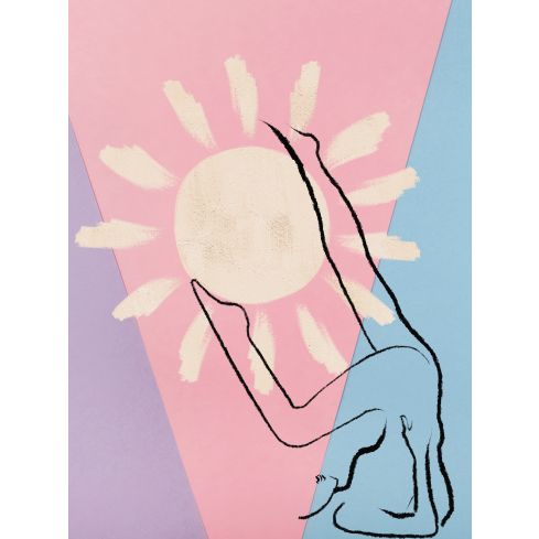 14061 - Sztuka Abstrakcja Joga Line Art Pastele