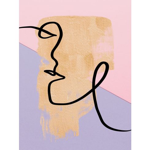 14062 - Sztuka Abstrakcja Line Art Twarz Kobiety