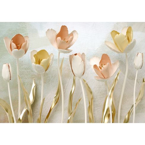 14105 - Natura Kwiaty Tulipany Abstrakcja 3D