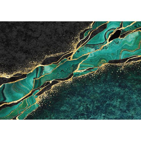 14134 - Struktura Marmur Ciemna Zieleń Złoto