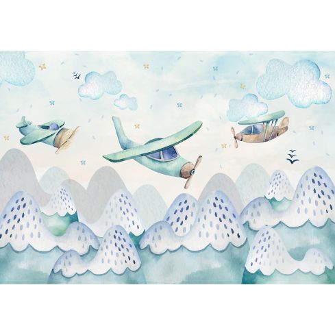 14157 - Dla Dzieci Skandynawskie Samoloty Chmurki Góry