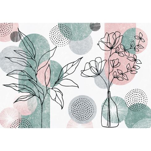 14525 - Line art kwiaty geometria