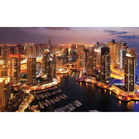 Miasto Nocą Wieżowce Krajobraz Metropolia