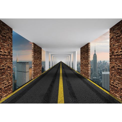 3D Tunel Droga Nowy Jork Cegły