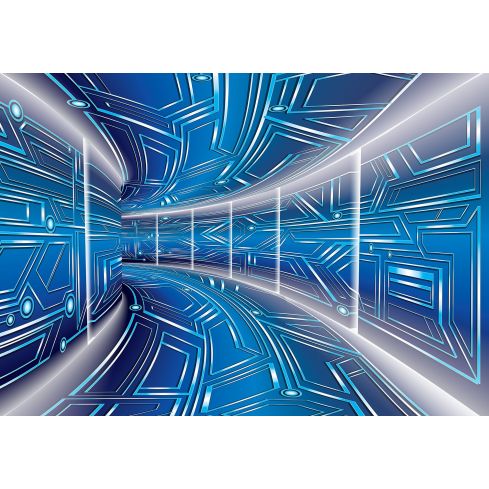 Abstrakcja 3D Geometryczny Niebieski Tunel