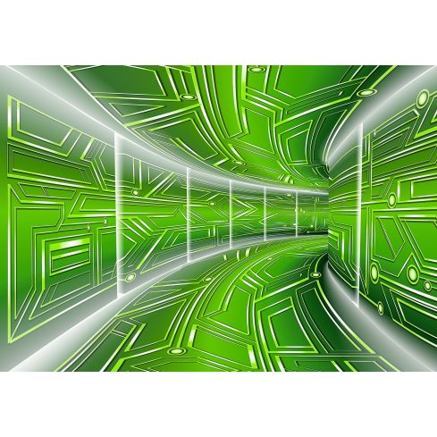Abstrakcja 3D Geometryczny Zielony Tunel