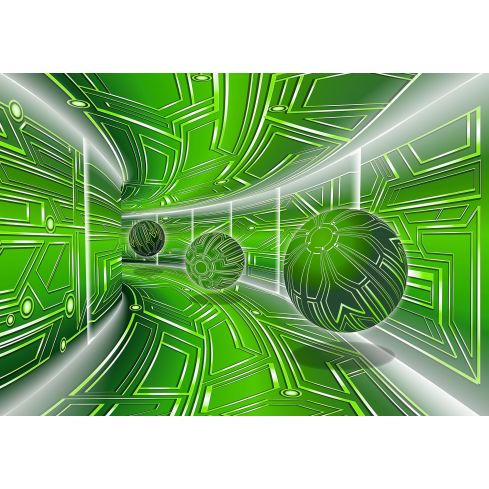 Abstrakcja 3D Zielony Tunel Kule