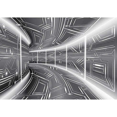 Abstrakcja 3D Geometryczny Tunel Szary