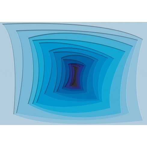 3D Tunel Abstrakcja Geometryczna Niebieska
